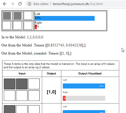 Maskinlæring (Javascript) screenshot