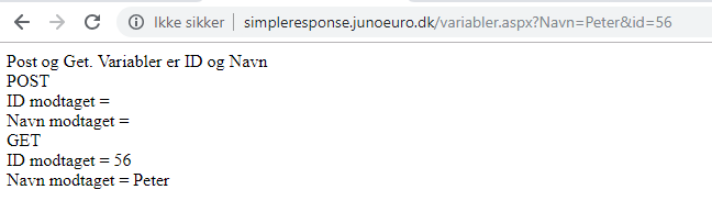 Simple GET og POST (ASPX) screenshot